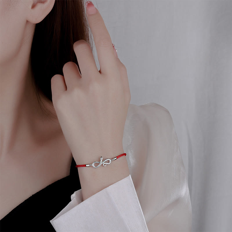 999 Sterling Silver Year Of Snake Red String Protection Braided Bracelet - Image 6