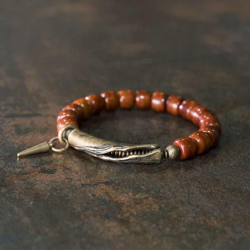 Bone Beads Copper Cone Pendant Strength Bracelet