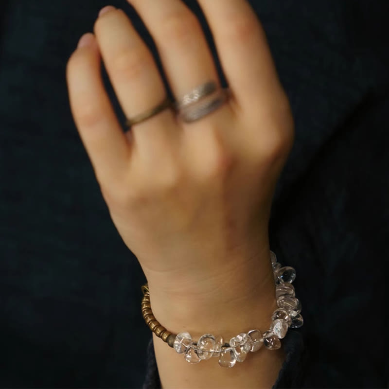 Irregular White Crystal Copper Clarity Bracelet - Image 4