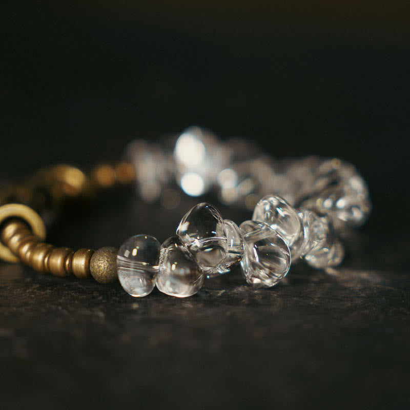 Irregular White Crystal Copper Clarity Bracelet
