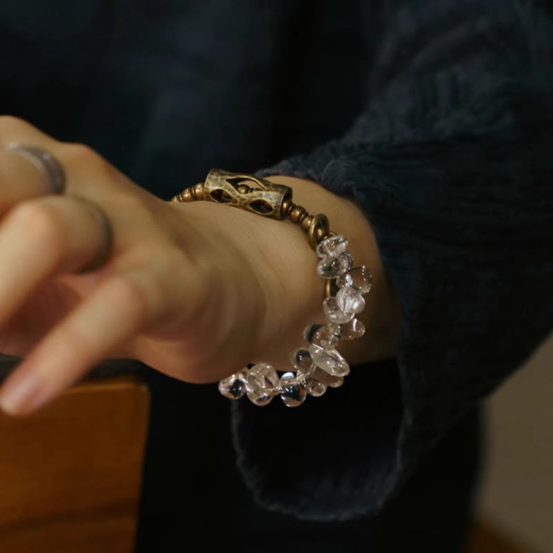 Irregular White Crystal Copper Clarity Bracelet - Image 10