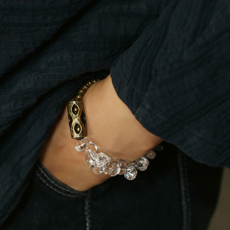 Irregular White Crystal Copper Clarity Bracelet - Image 9