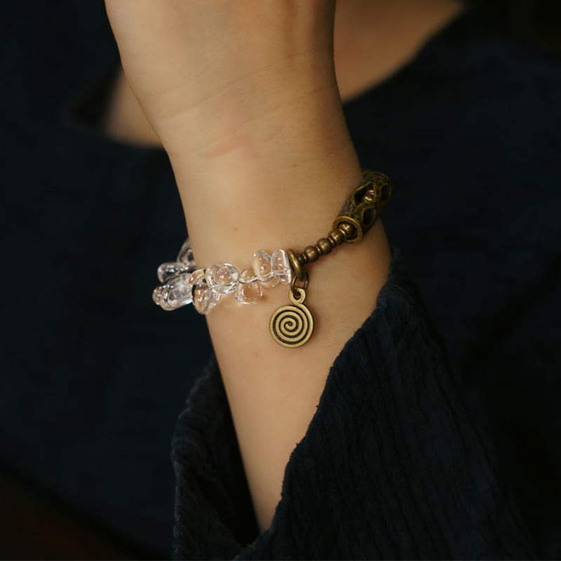 Irregular White Crystal Copper Clarity Bracelet - Image 5