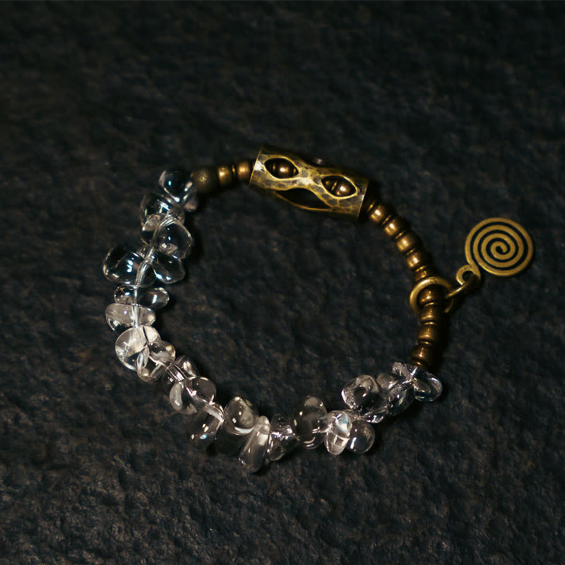 Irregular White Crystal Copper Clarity Bracelet - Image 3