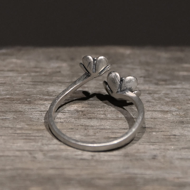 925 Sterling Silver Flowers Ring - Image 3