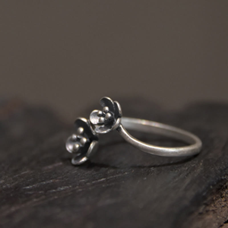 925 Sterling Silver Flowers Ring - Image 5