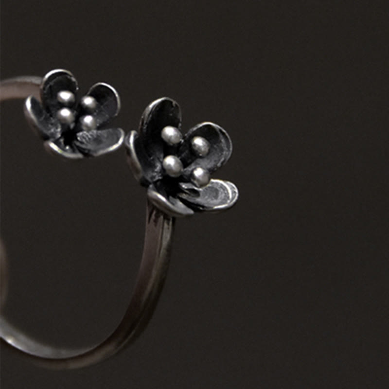 925 Sterling Silver Flowers Ring - Image 8
