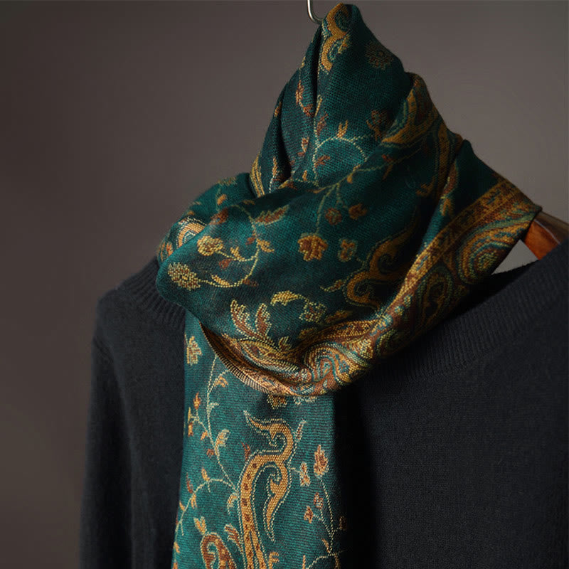 Tibetan Cashew Flower Vine Print Tassels Shawl Fall Winter Soft Scarf Wrap - Image 7