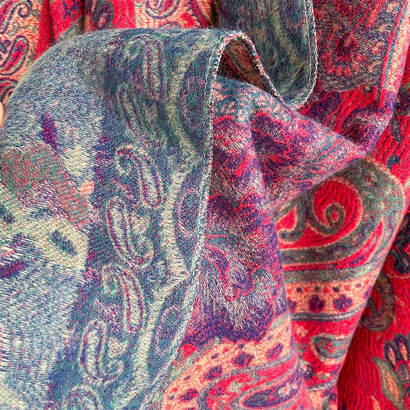 Tibetan Cashew Peony Flowers Vine Tassels Shawl Fall Winter Cozy Scarf Wrap - Image 16