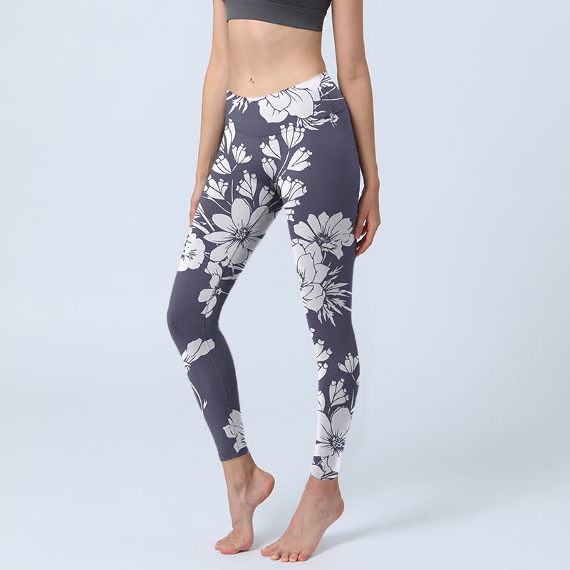 Flowers Blossom Print Sports Fitness Leggings Women's Yoga Pants