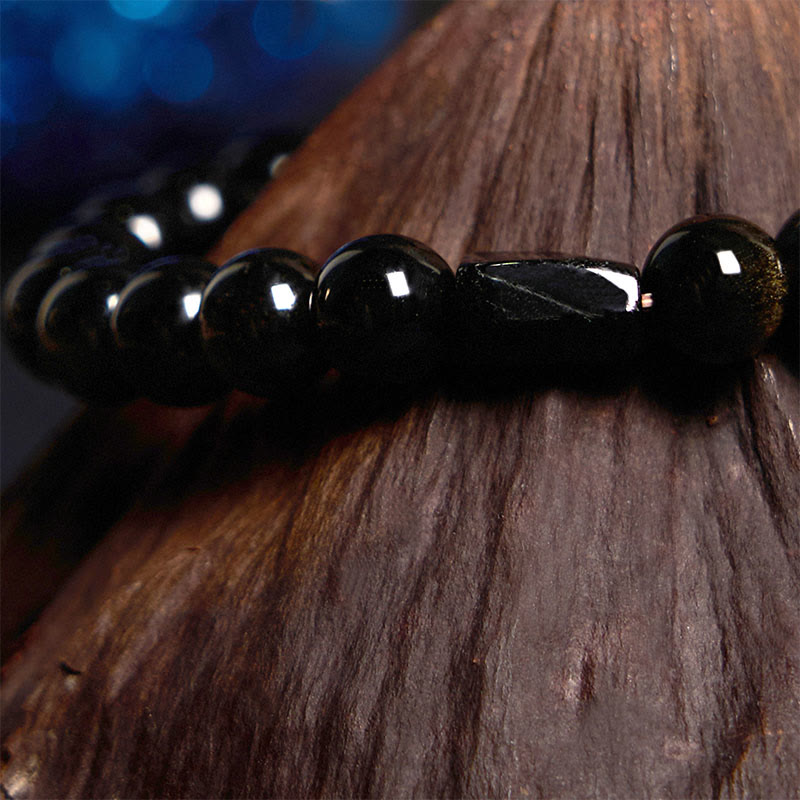 Gold Sheen Obsidian Black Tourmaline Wealth Bracelet - Image 7