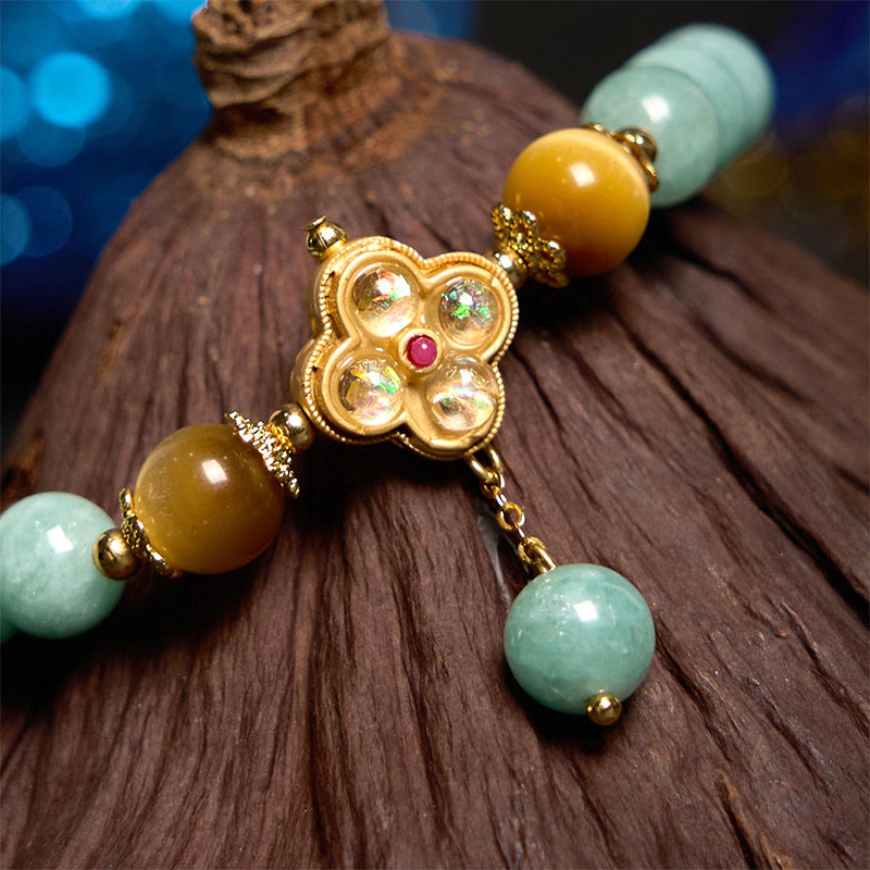 Jade Yellow Tiger Eye Prosperity Bracelet - Image 5