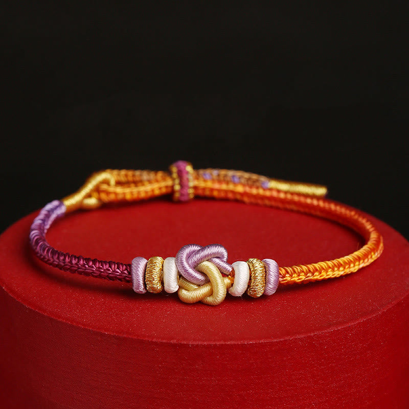 Colorful String Heart Knot Protection Braided Bracelet