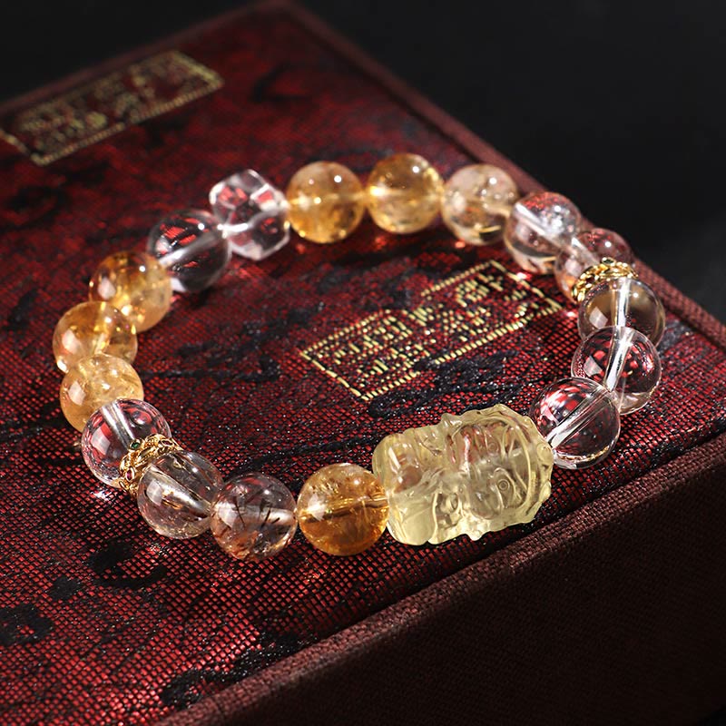 Natural Citrine Pearl Topaz White Crystal Protection Bracelet - Image 8