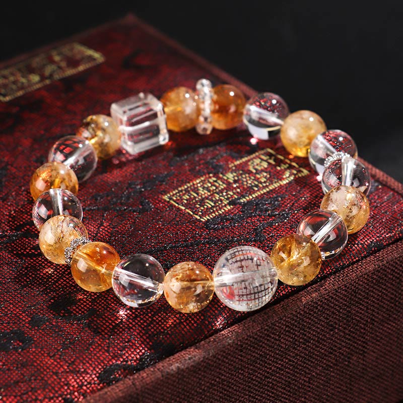 Natural Citrine Pearl Topaz White Crystal Protection Bracelet - Image 11
