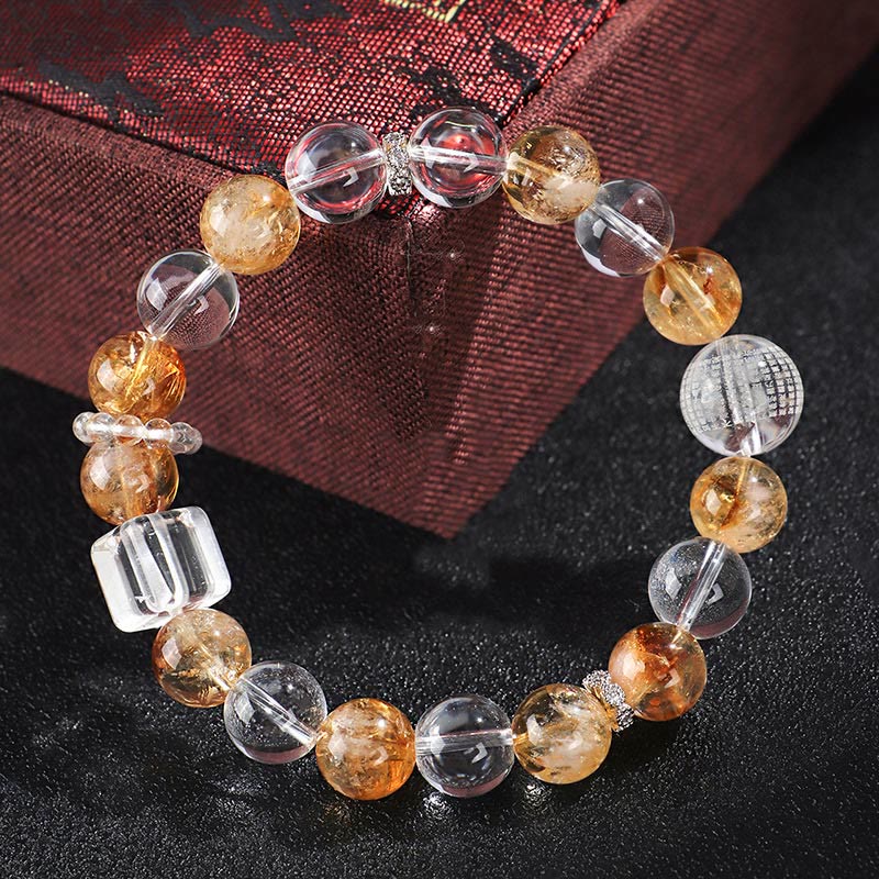 Natural Citrine Pearl Topaz White Crystal Protection Bracelet - Image 12