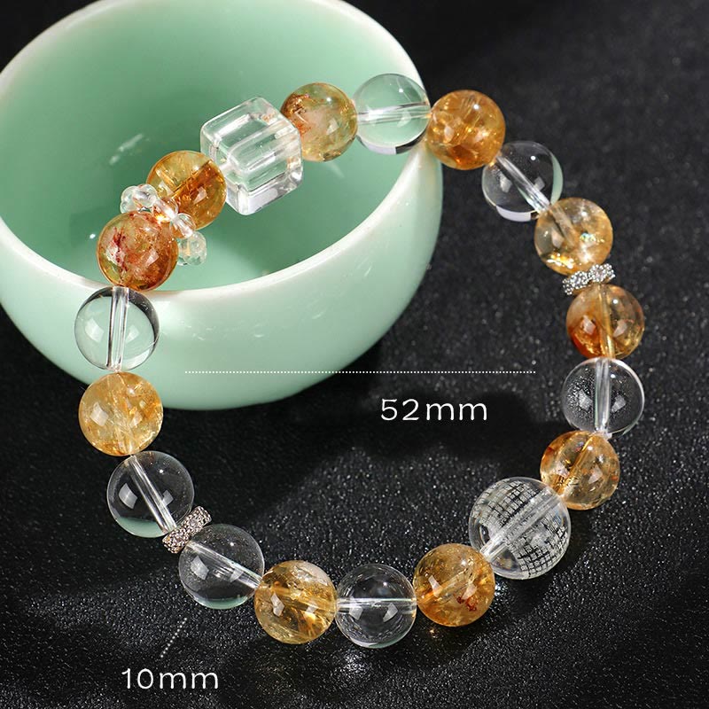 Natural Citrine Pearl Topaz White Crystal Protection Bracelet - Image 10
