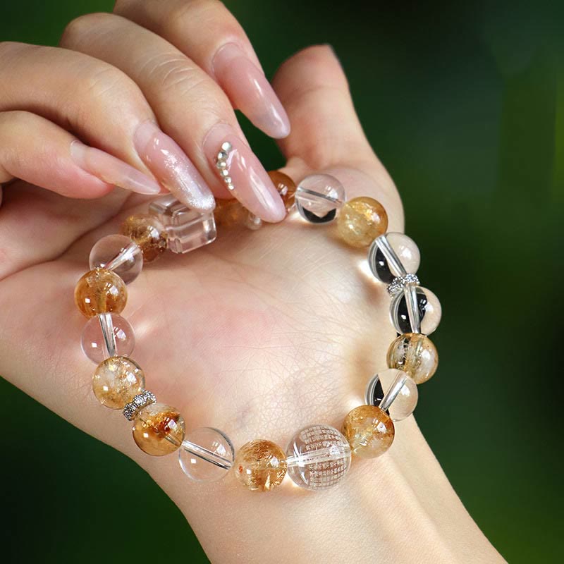 Natural Citrine Pearl Topaz White Crystal Protection Bracelet - Image 15
