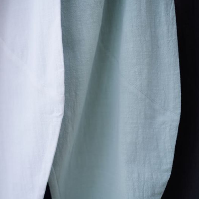 Solid Color Cotton Ramie Linen Men's Elastic Waist Harem Pants With Pockets - Image 31