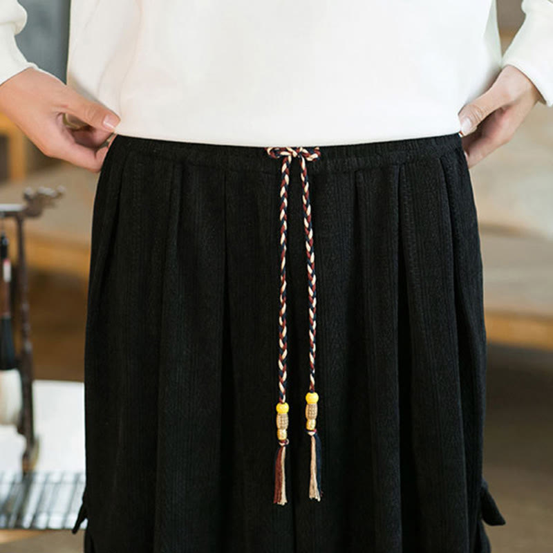 Fall Winter Men's Drawstring Chenille Corduroy Cargo Pants With Pockets - Image 11