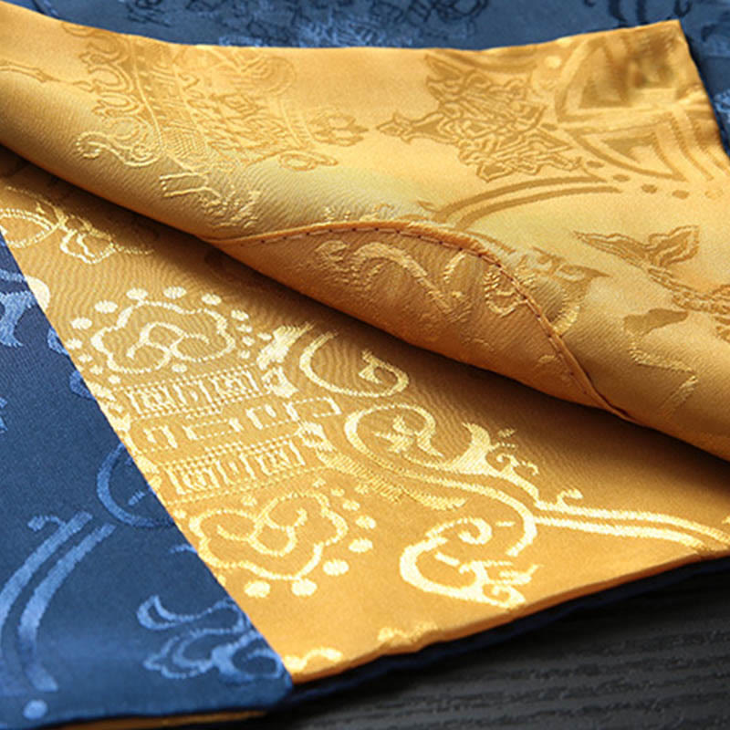 2Pcs Men's Tang Suit Koi Fish Pattern Frog-Button Long Sleeve Shirt Pants Set - Image 15