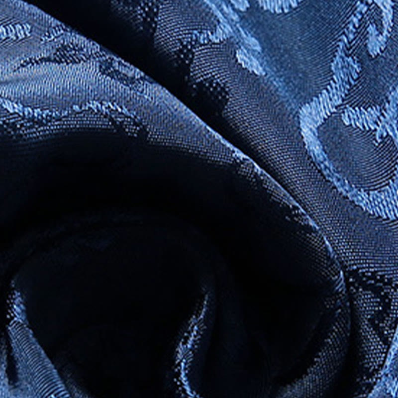 2Pcs Men's Tang Suit Koi Fish Pattern Frog-Button Long Sleeve Shirt Pants Set - Image 14