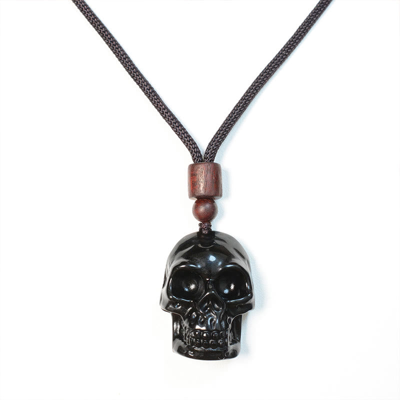 Black Obsidian String Skeleton Fulfilment Necklace Pendant - Image 19