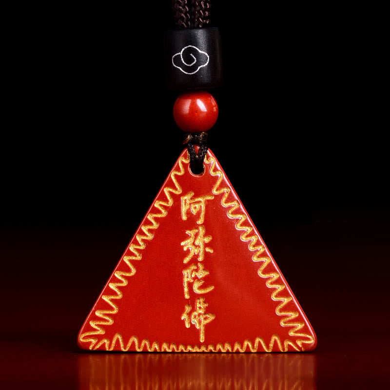 Cinnabar Amitabha Calm Necklace Pendant