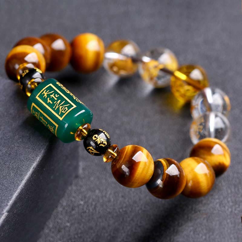 Chinese Zodiac Tiger Eye White Crystal Courage Bracelet - Image 27