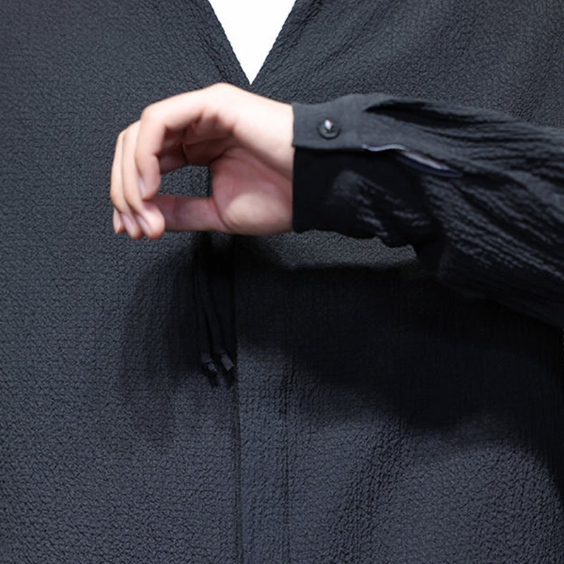 Fall Solid Color Men's Button Long Sleeve Shirt Clothing - Image 27