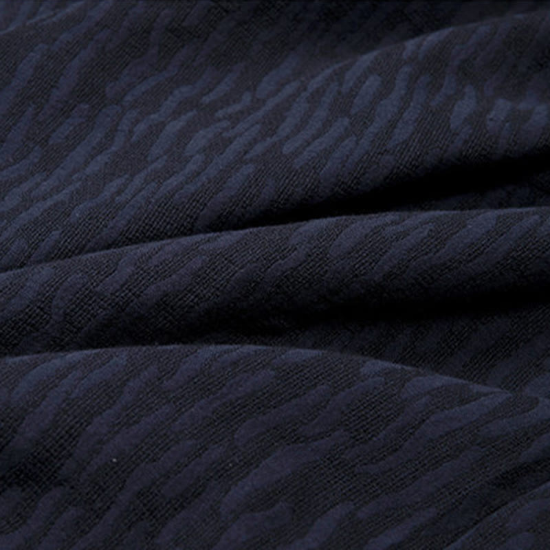 Casual Frog-Button Tang Suit Jacquard Linen Men's Shirt - Image 18