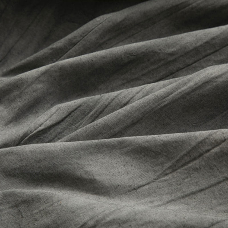 Casual Gray Men's Frog-Button Shirt Zen Clothing - Image 9