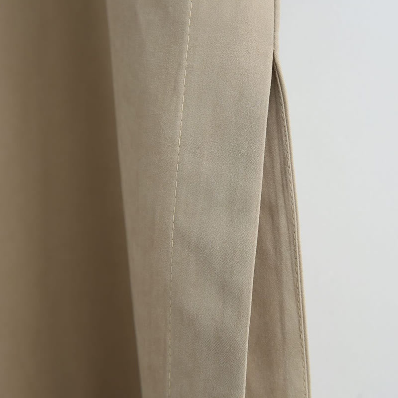 Fall Solid Color Chinese Frog-Button Cotton Men's Tang Suit Robe - Image 19