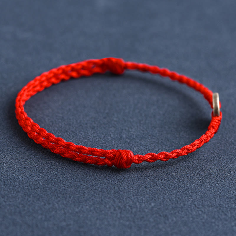 925 Sterling Silver Five Emperor Coins Red String Protection Luck Braided Bracelet Anklet - Image 4