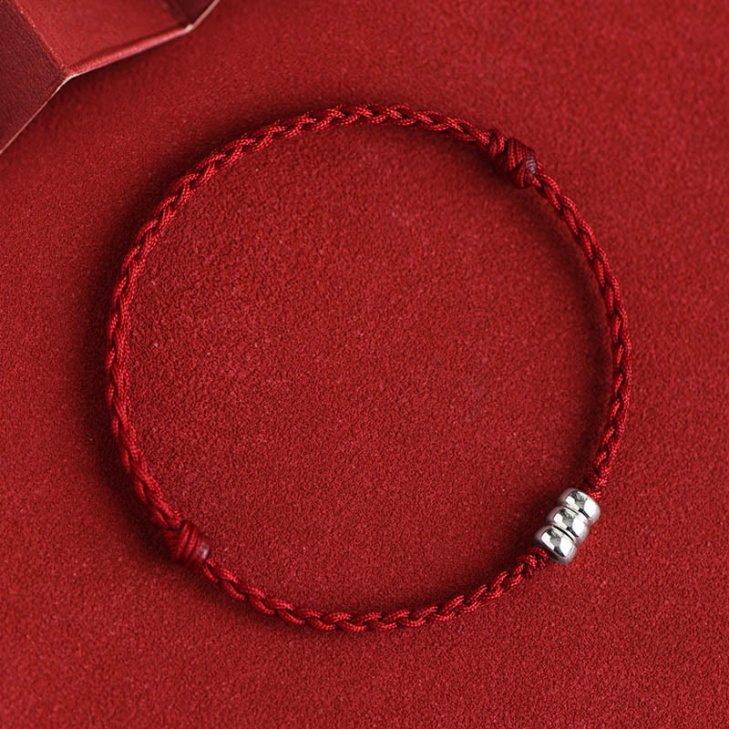 925 Sterling Silver Beads Protection Luck Braided Bracelet Anklet - Image 3