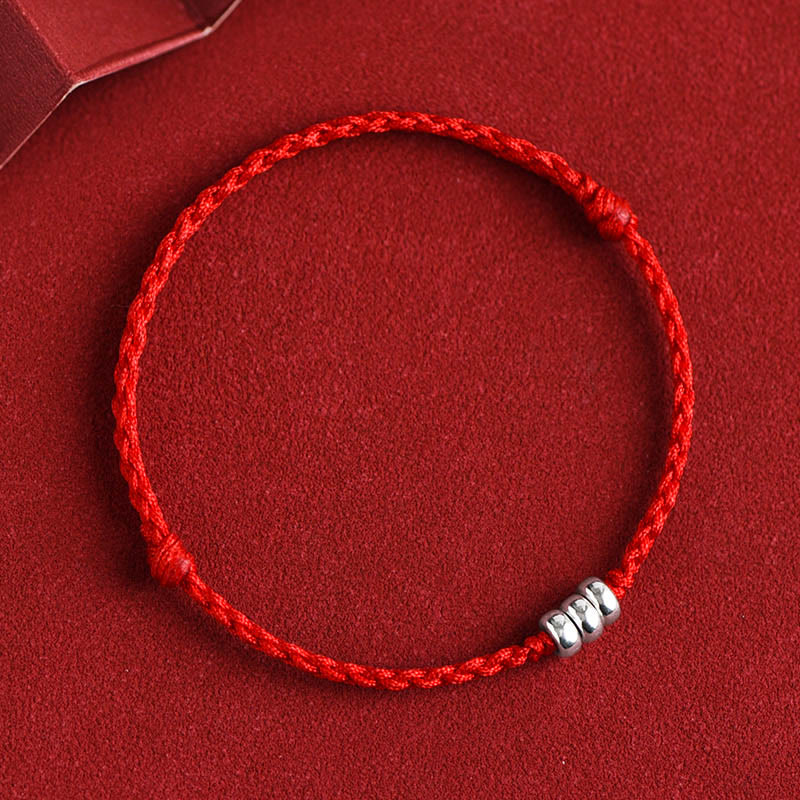 925 Sterling Silver Beads Protection Luck Braided Bracelet Anklet - Image 11