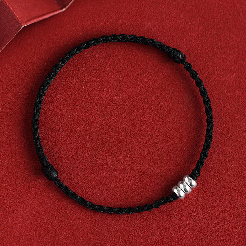 925 Sterling Silver Beads Protection Luck Braided Bracelet Anklet - Image 17