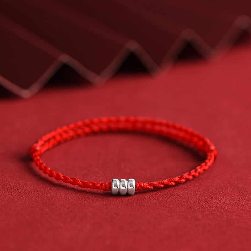 925 Sterling Silver Beads Protection Luck Braided Bracelet Anklet - Image 13