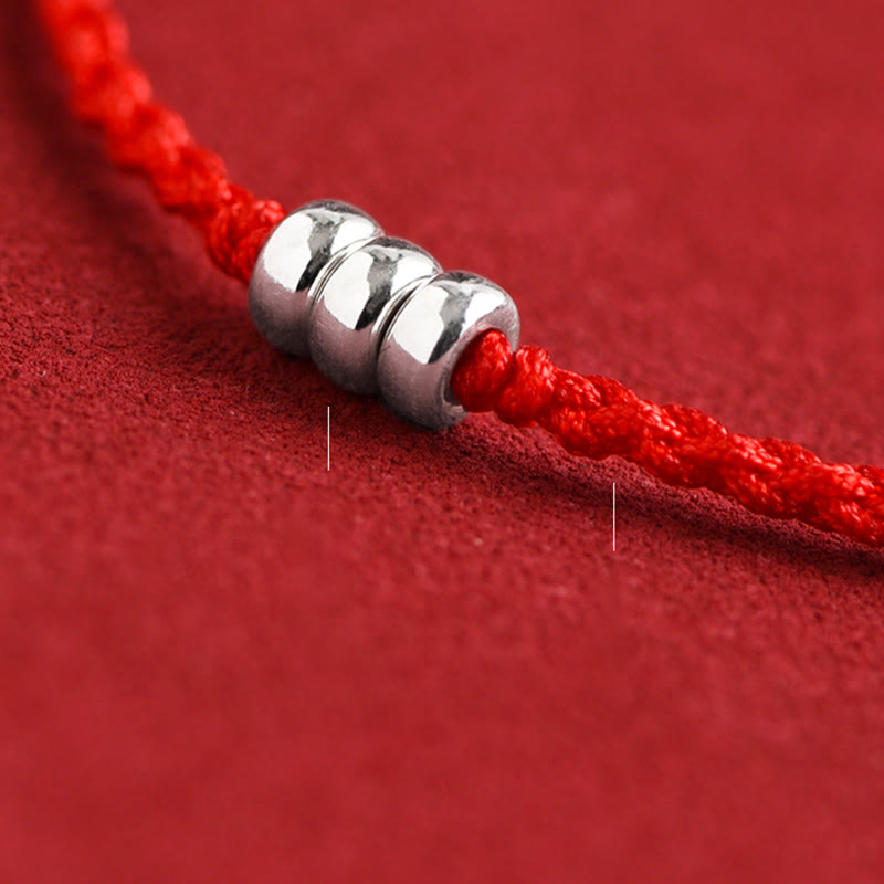 925 Sterling Silver Beads Protection Luck Braided Bracelet Anklet - Image 14