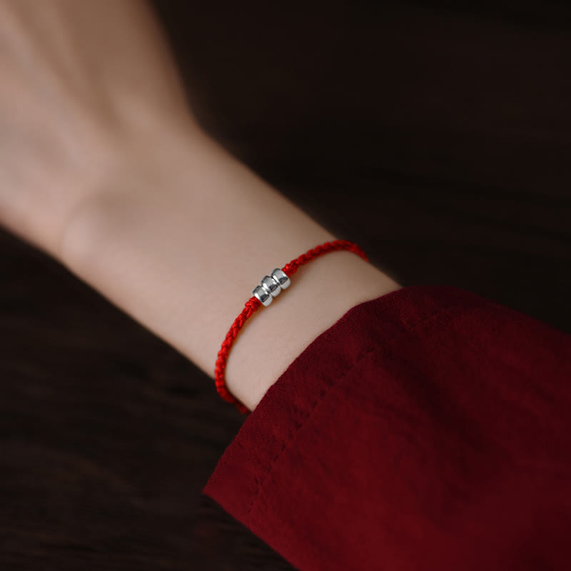 925 Sterling Silver Beads Protection Luck Braided Bracelet Anklet - Image 10