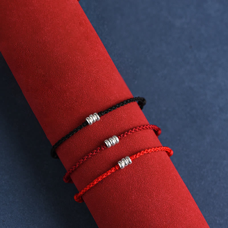 925 Sterling Silver Beads Protection Luck Braided Bracelet Anklet - Image 19