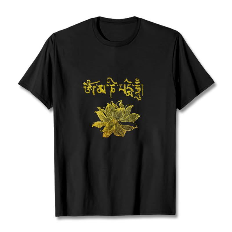 Golden Lotus Sanskrit Tee T-shirt