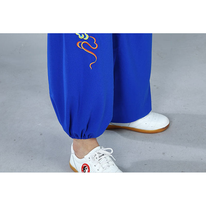 2Pcs Fall Colorful Auspicious Clouds Tai Chi Meditation Qigong Zen Practice Unisex Cotton Clothing Set - Image 17