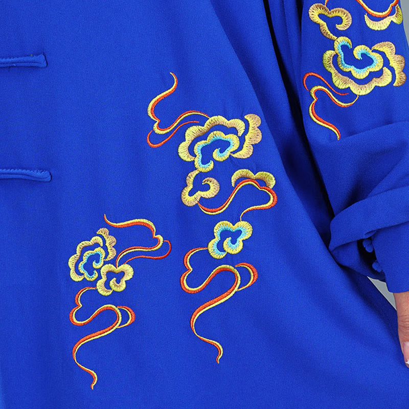 2Pcs Fall Colorful Auspicious Clouds Tai Chi Meditation Qigong Zen Practice Unisex Cotton Clothing Set - Image 18