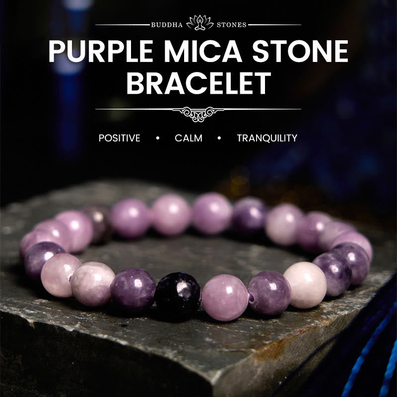 Purple Mica Stone Positive Bracelet
