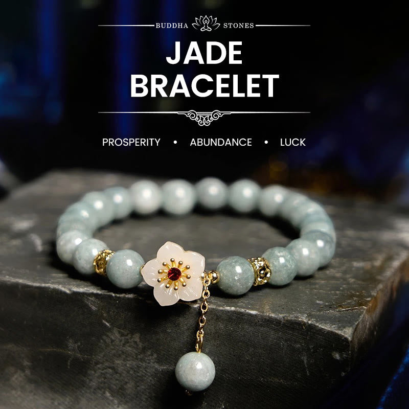 Jade Abundance Flower Bracelet