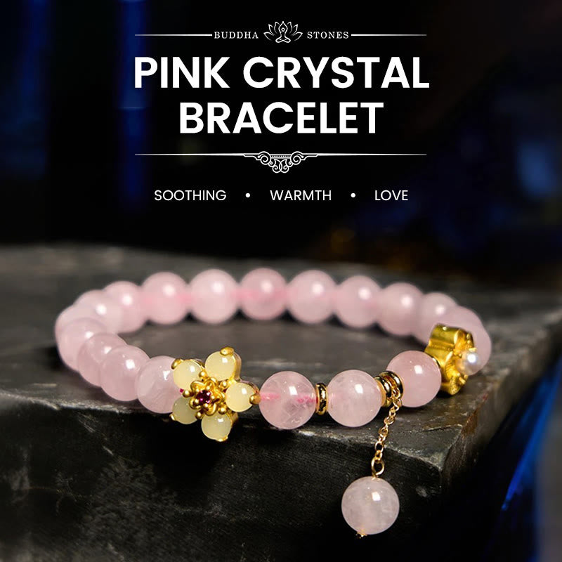 Pink Crystal Citrine Flower Warmth Bracelet