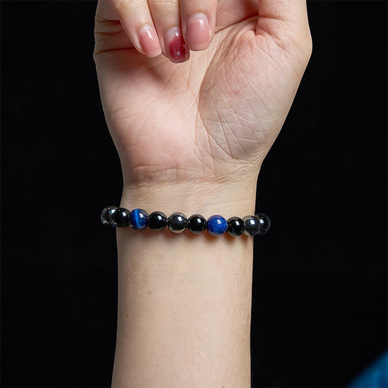 Natural Tiger's Eye Obsidian Hematite Positive Powerful Bracelet - Image 20