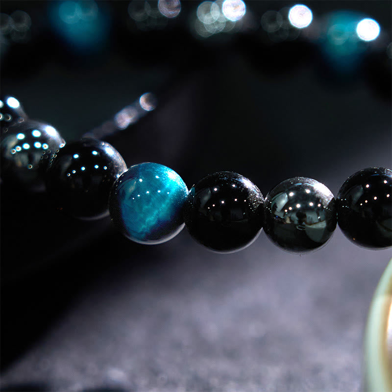 Natural Tiger's Eye Obsidian Hematite Positive Powerful Bracelet - Image 26