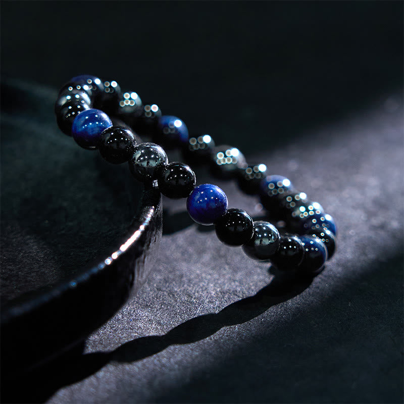 Natural Tiger's Eye Obsidian Hematite Positive Powerful Bracelet - Image 18